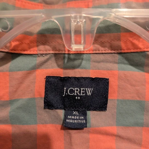 Orange and Gray Checkered Button-Up Shirt Size Xl - Picture 4 of 5